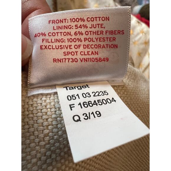 Wondershop gold star print Christmas holiday tree skirt cotton jute 42" diameter - Picture 7 of 8